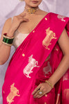 Fuchsia Pink Handwoven Banarasi Pure Silk Saree