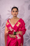 Fuchsia Pink Handwoven Banarasi Pure Silk Saree