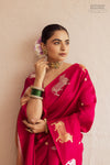 Fuchsia Pink Handwoven Banarasi Pure Silk Saree