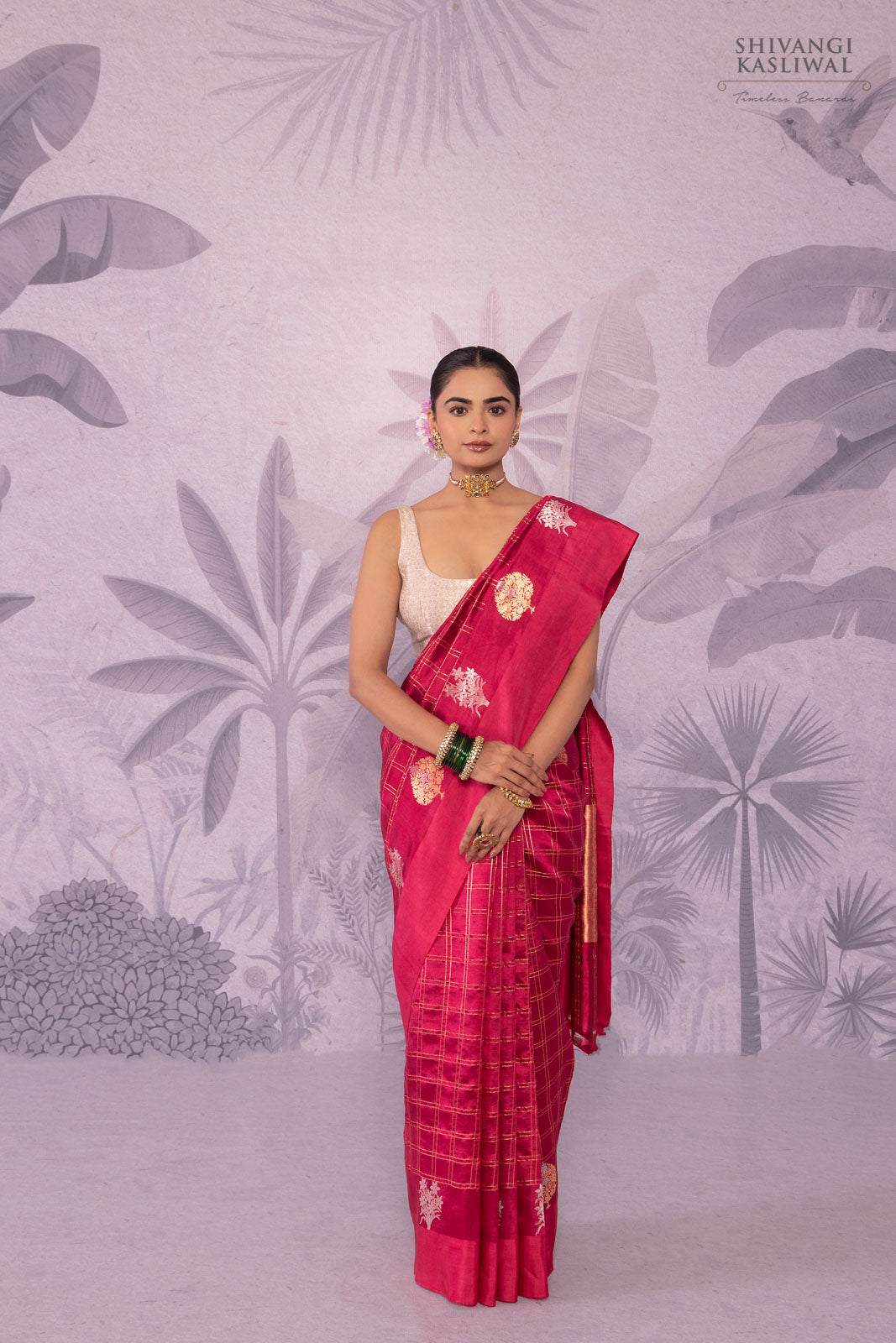 Pink Dual Tone Handwoven Banarasi Pure Silk Saree