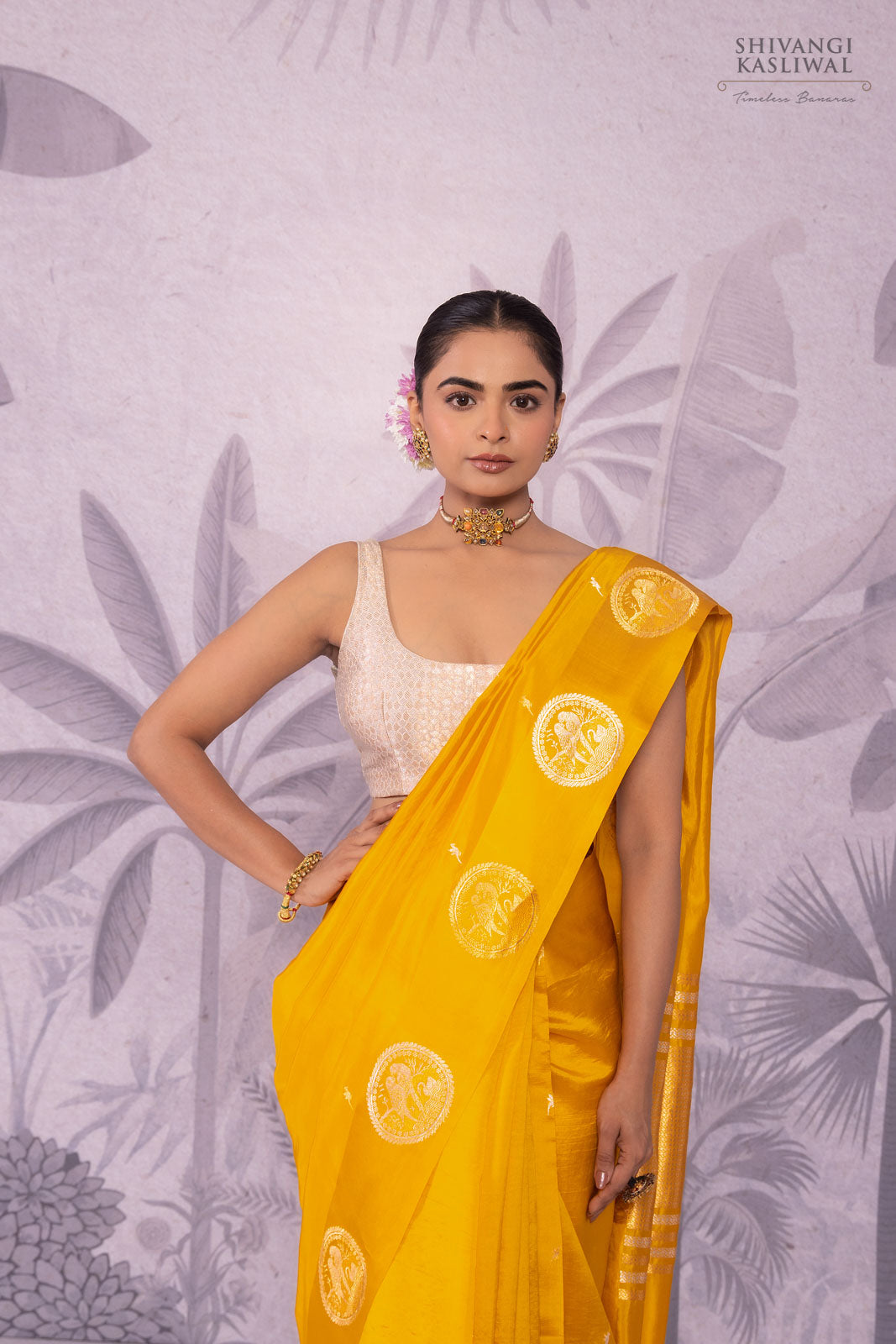 Yellow Handwoven Banarasi Pure Silk Saree