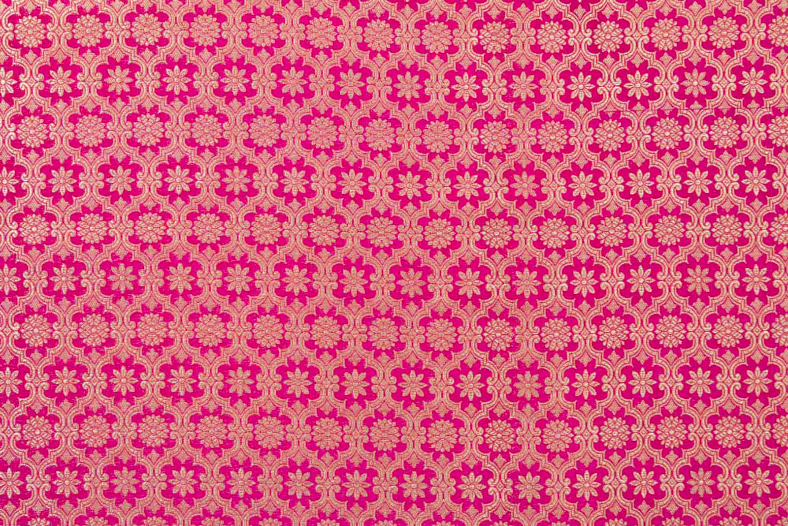 Pink Handwoven Banarasi Brocade Fabric