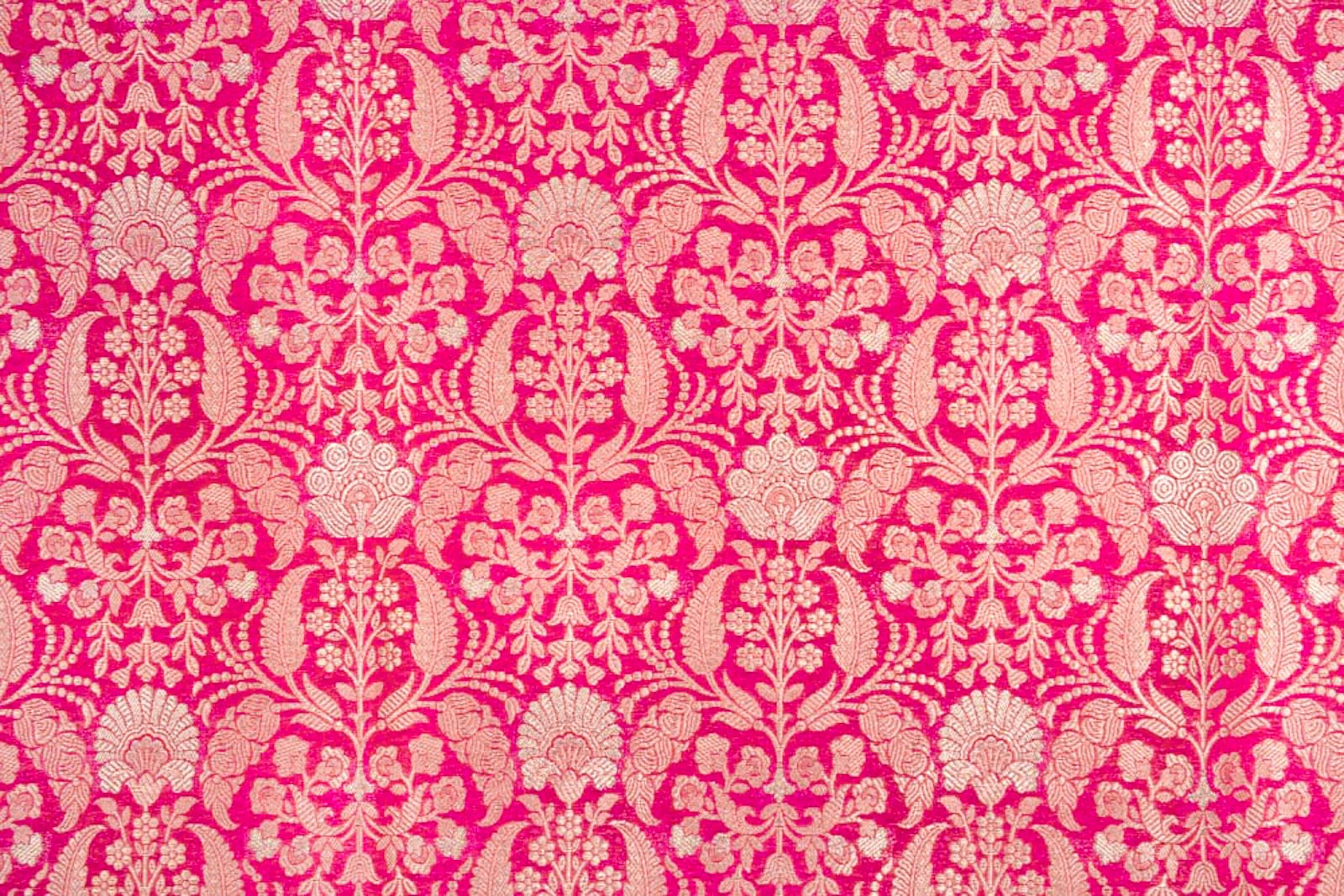 Fuchsia Pink Handwoven Banarasi Brocade Fabric