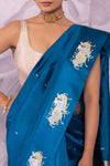 Peacock Blue Handwoven Banarasi Pure Silk Saree