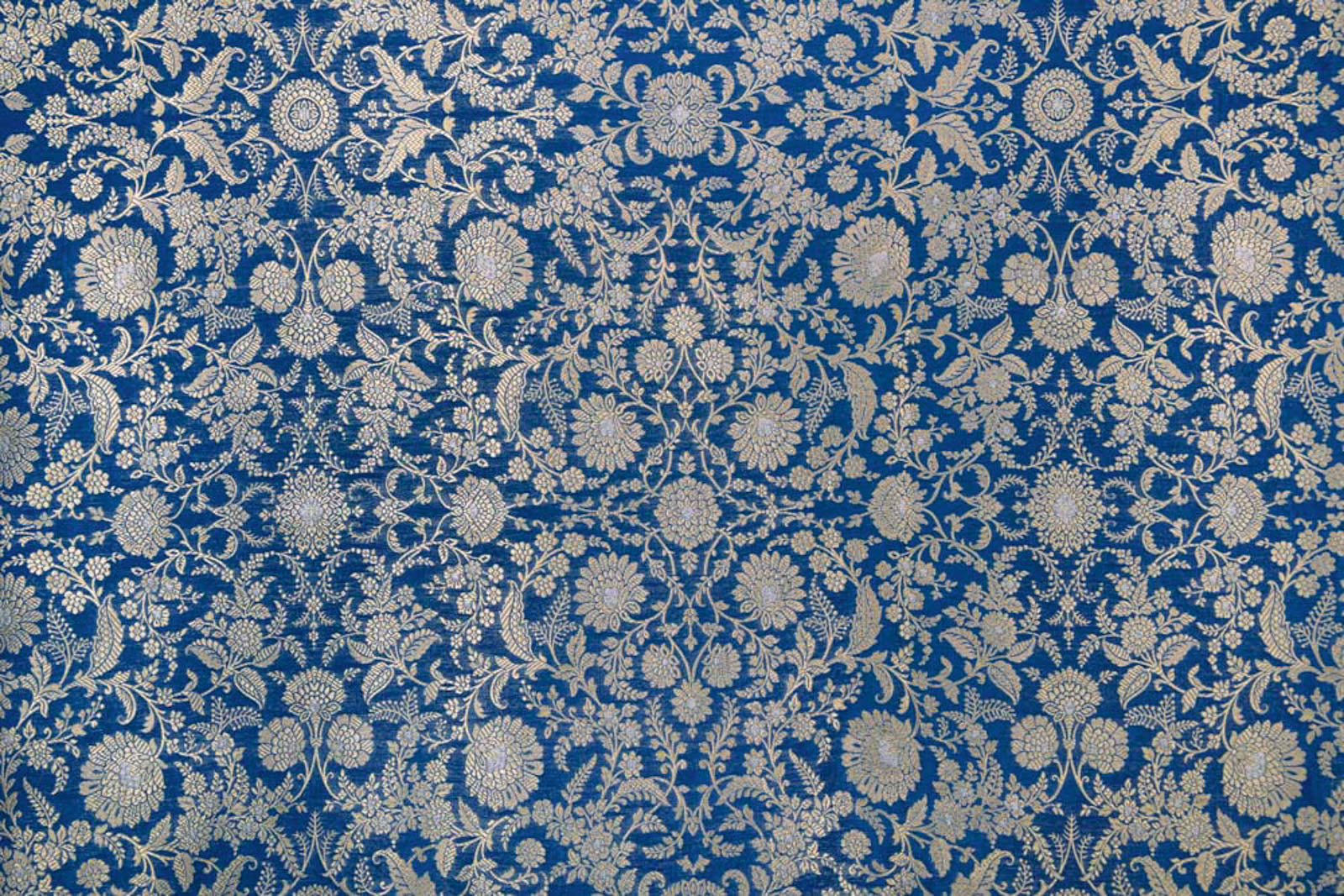Royal Blue Handwoven Banarasi Silk Fabric