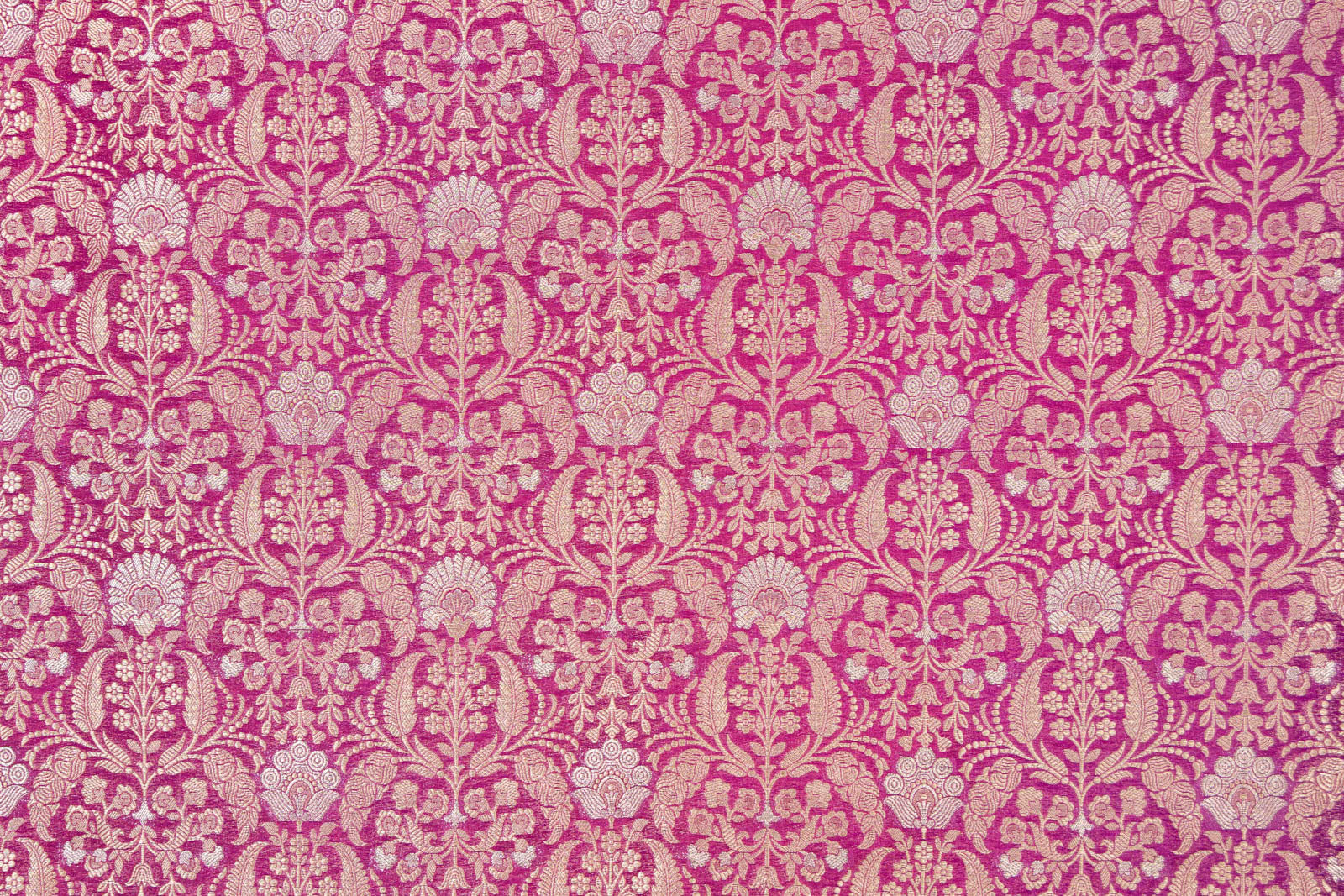 Magenta Pink Handwoven Banarasi Brocade Fabric