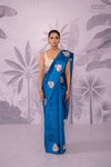 Peacock Blue Handwoven Banarasi Pure Silk Saree