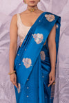 Peacock Blue Handwoven Banarasi Pure Silk Saree