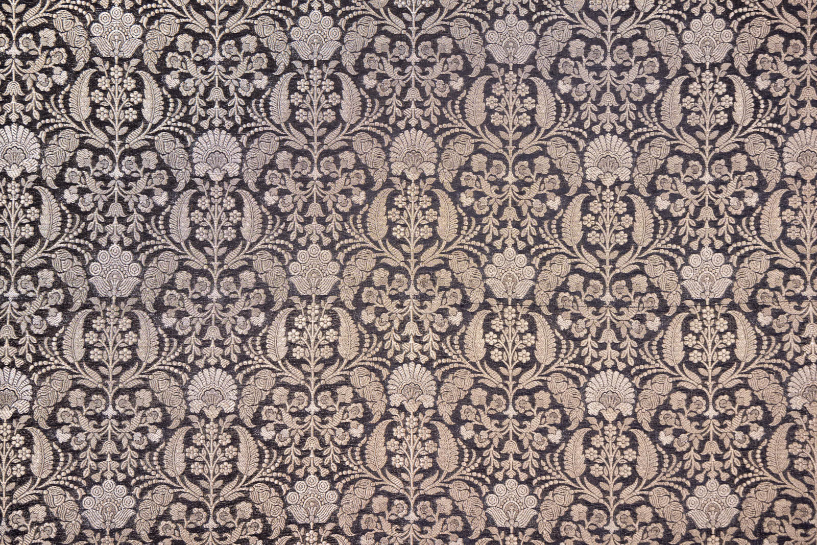 Black Handwoven Banarasi Brocade Fabric
