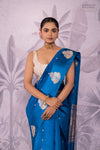 Peacock Blue Handwoven Banarasi Pure Silk Saree