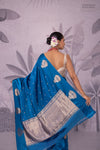 Peacock Blue Handwoven Banarasi Pure Silk Saree