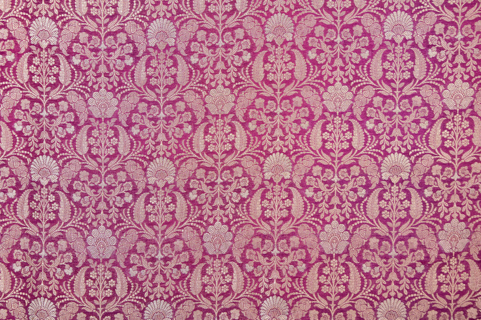 Magenta Pink Handwoven Banarasi Brocade Fabric