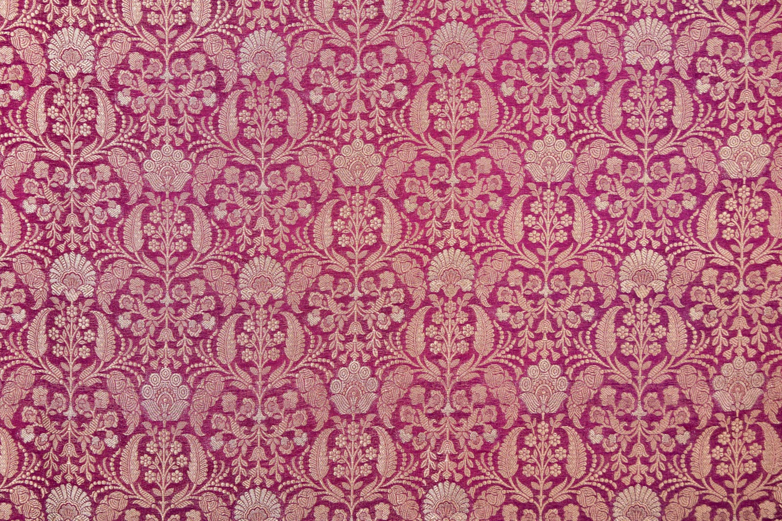 Magenta Pink Handwoven Banarasi Brocade Fabric
