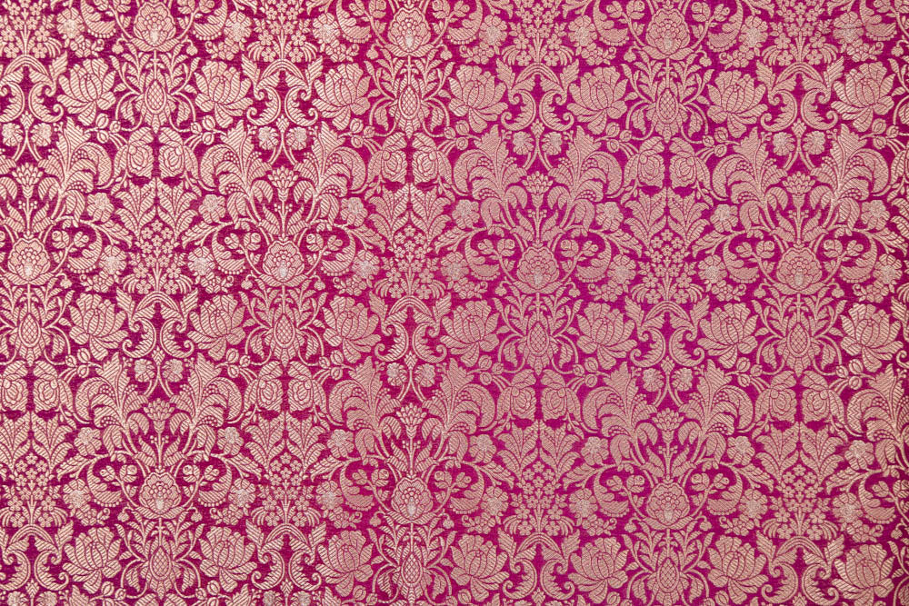 Pink Handwoven Banarasi Brocade Fabric