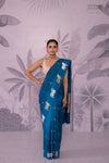 Peacock Blue Handwoven Banarasi Pure Silk Saree