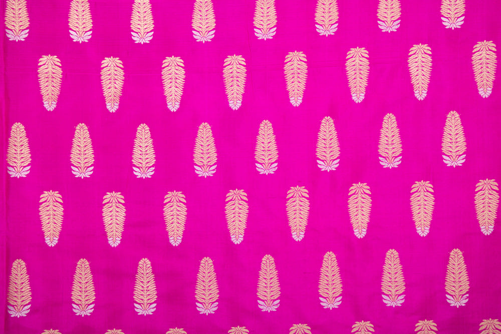 Rani Pink Handwoven Banarasi Silk Fabric