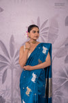 Peacock Blue Handwoven Banarasi Pure Silk Saree