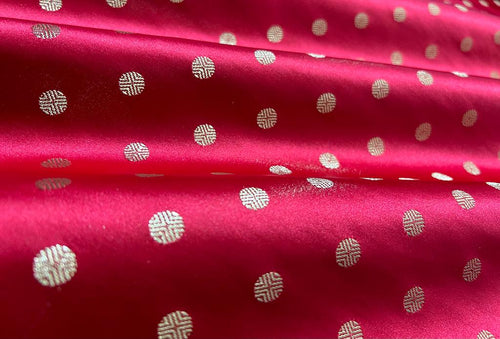 Red Handwoven Banarasi Mashru Silk Fabric