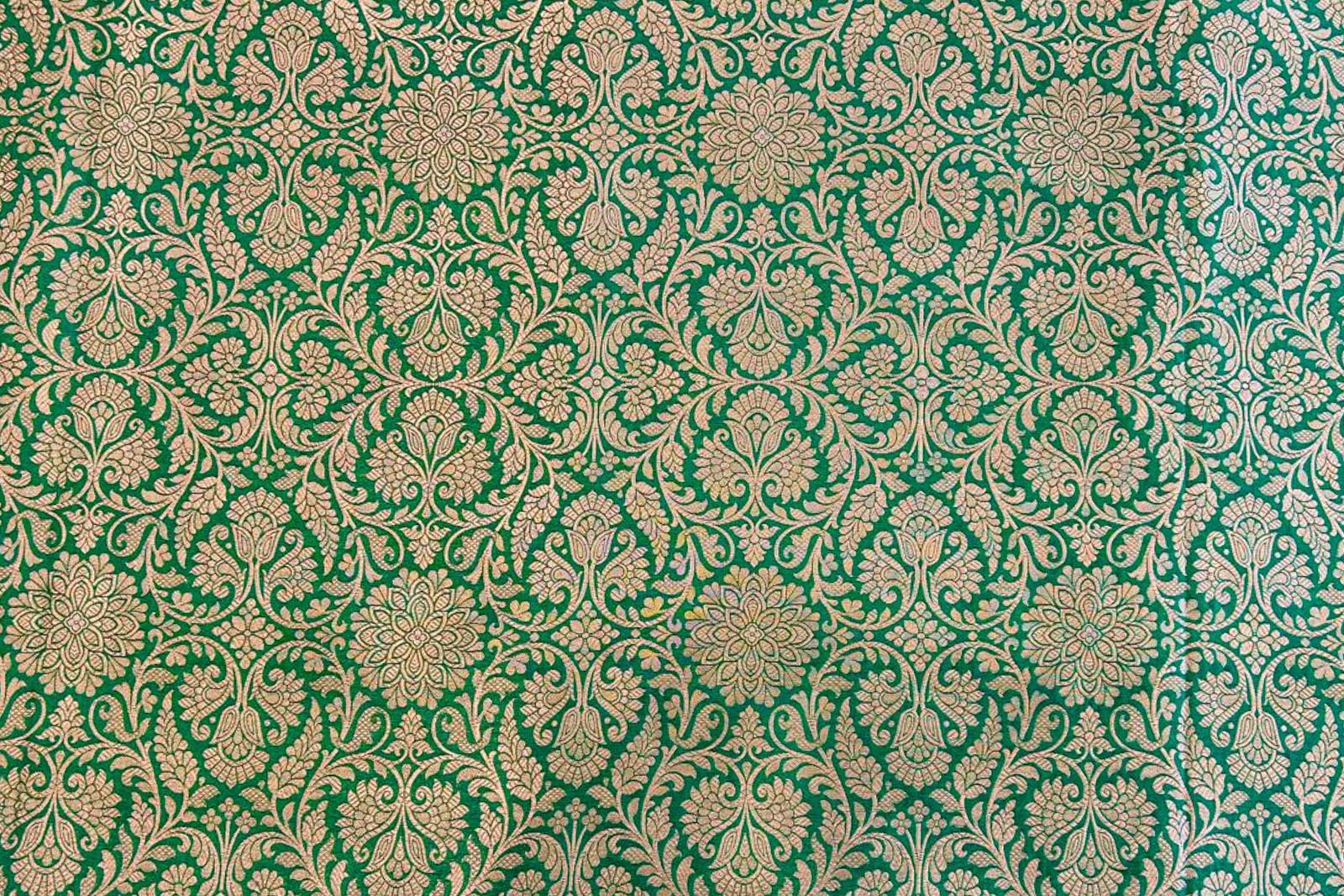 Green Handwoven Banarasi Brocade Fabric