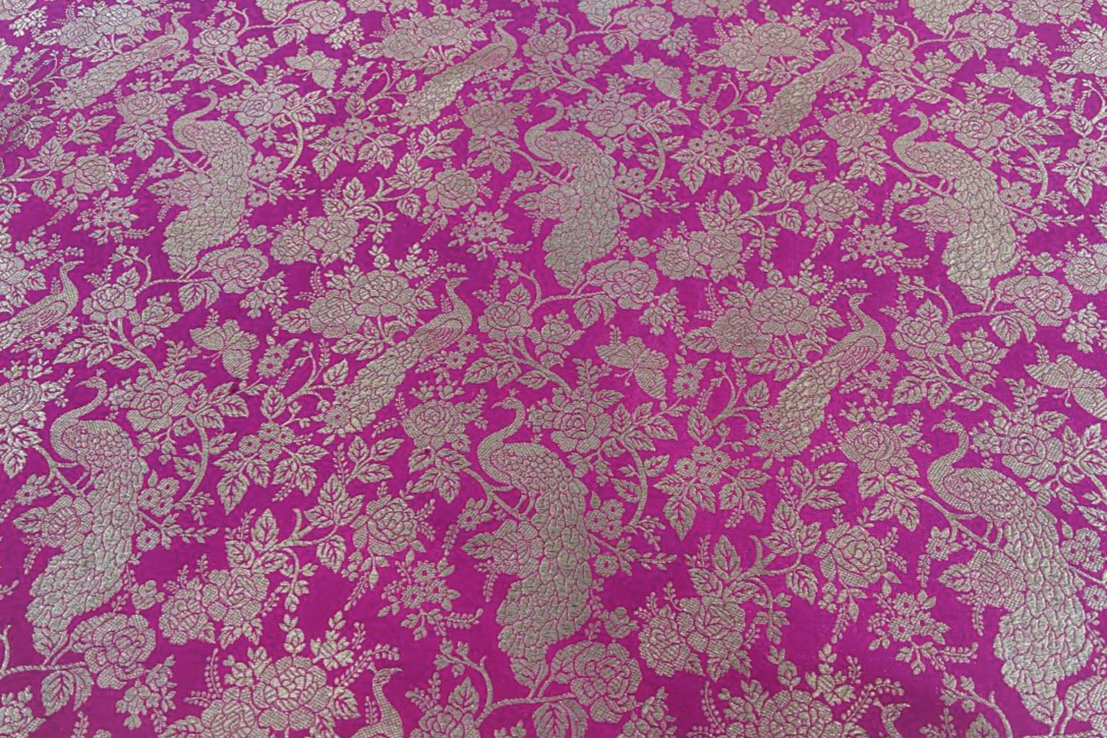 Rani Pink Handwoven Banarasi Silk Fabric