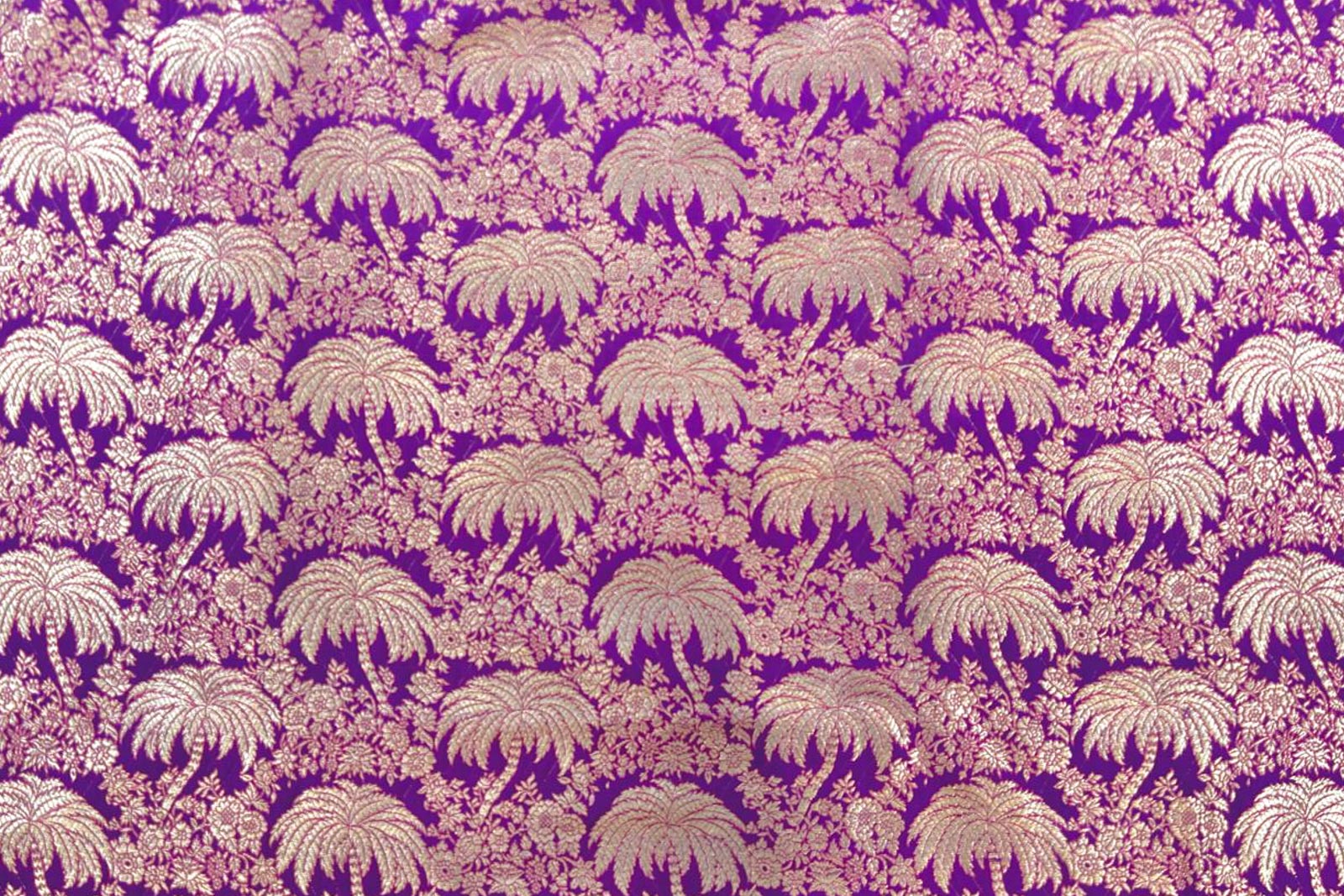 Purple Handwoven Banarasi Silk Fabric