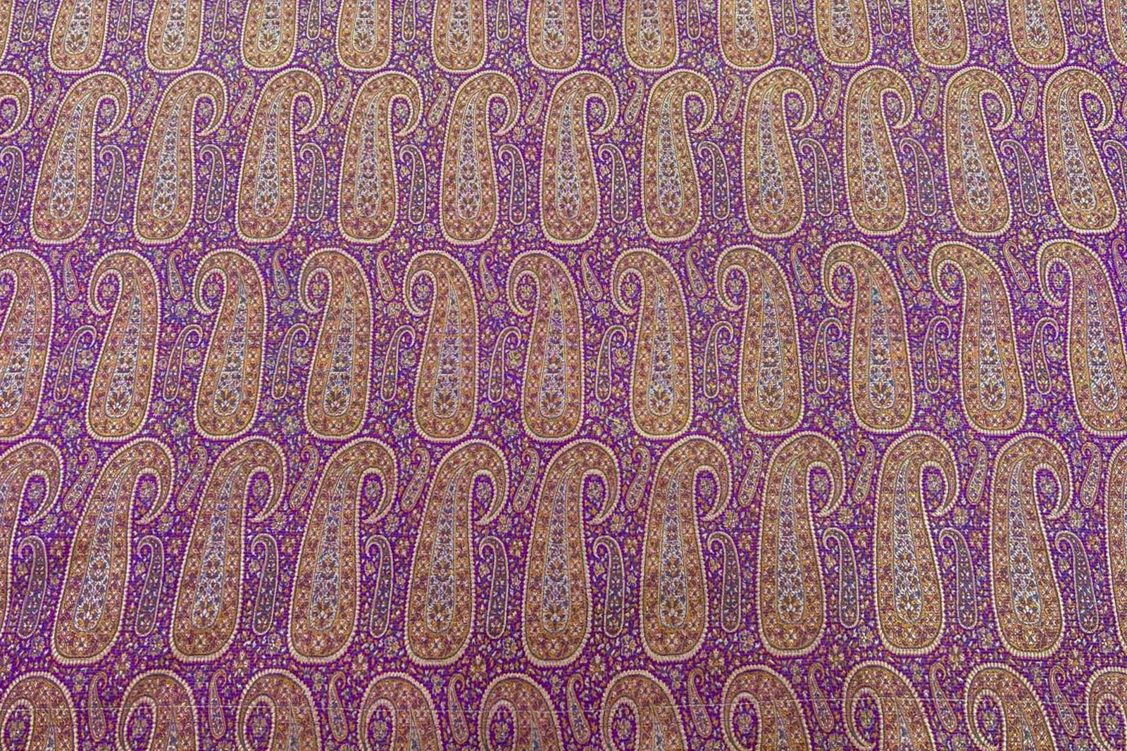 Purple Handwoven Tanchoi Silk Fabric