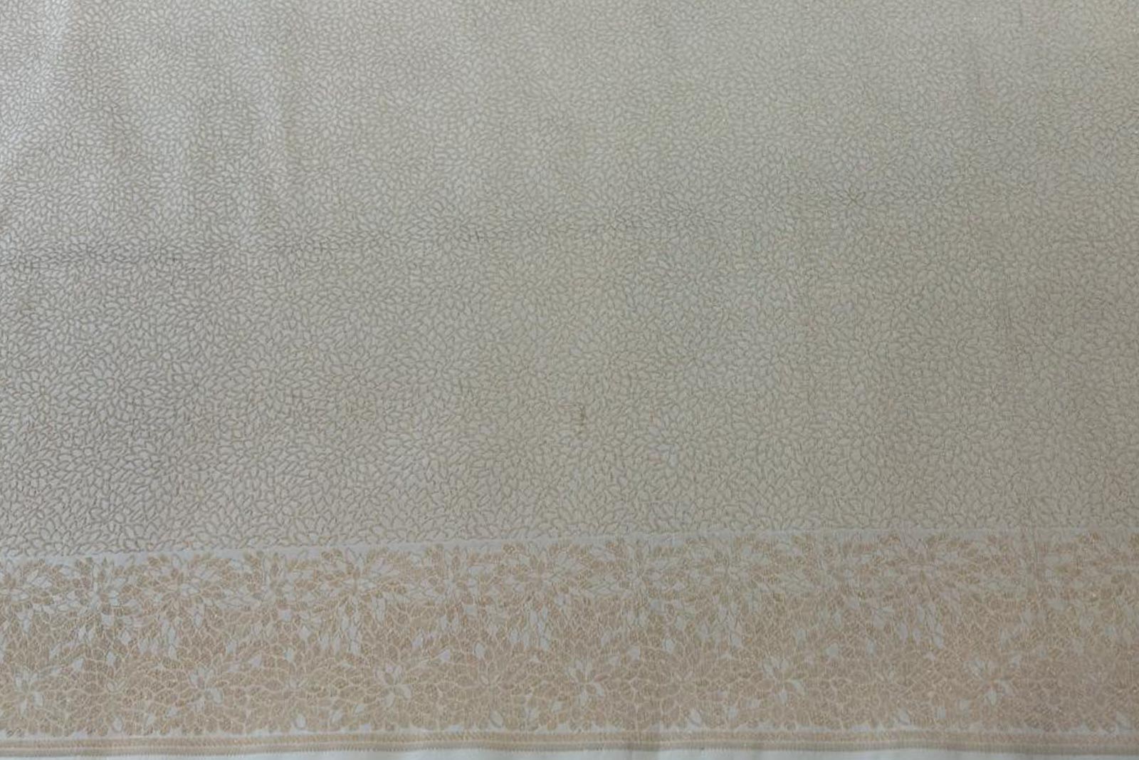 Off-White Handwoven Banarasi Brocade Fabric