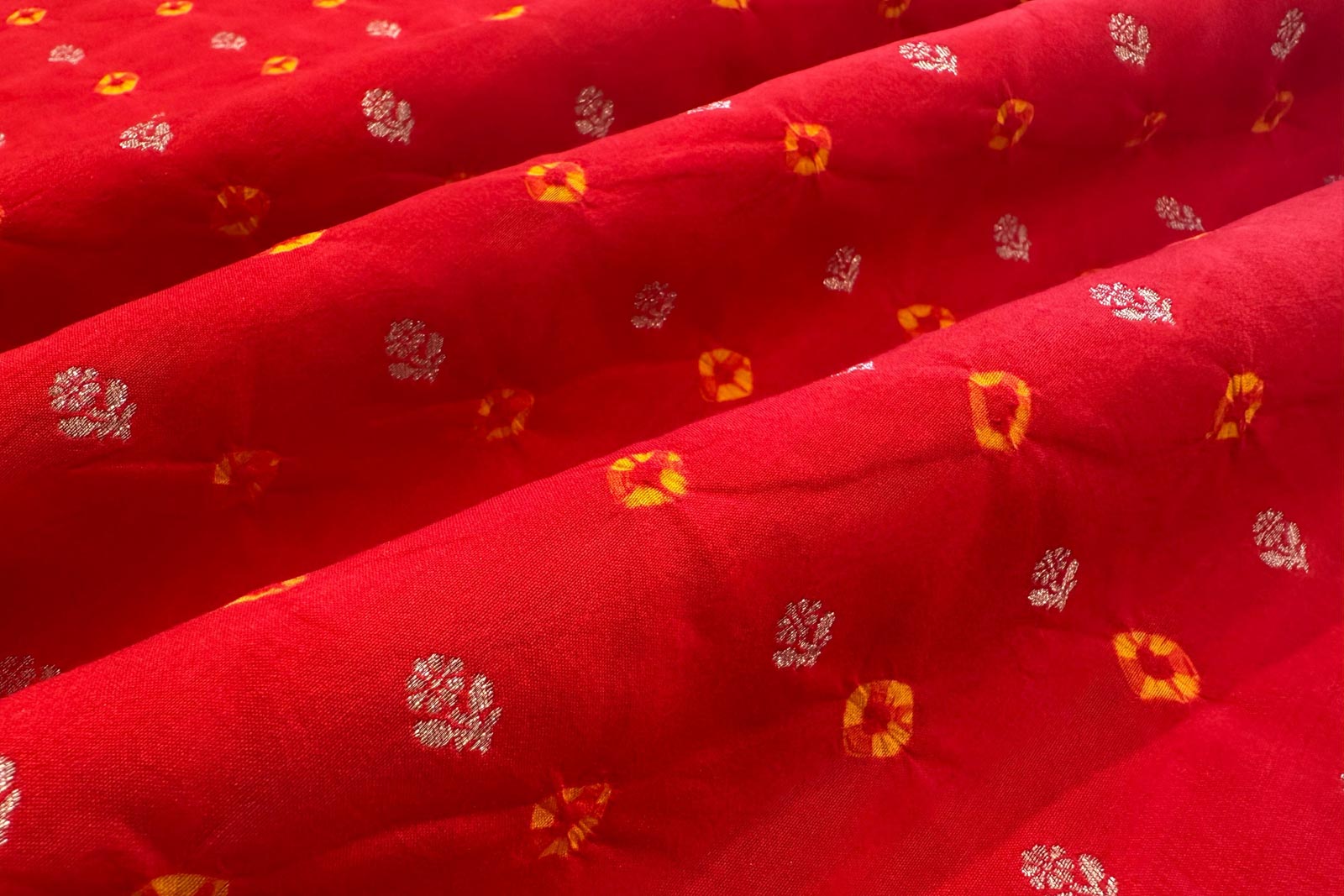 Red Handwoven Banarasi Chiniya Silk Fabric