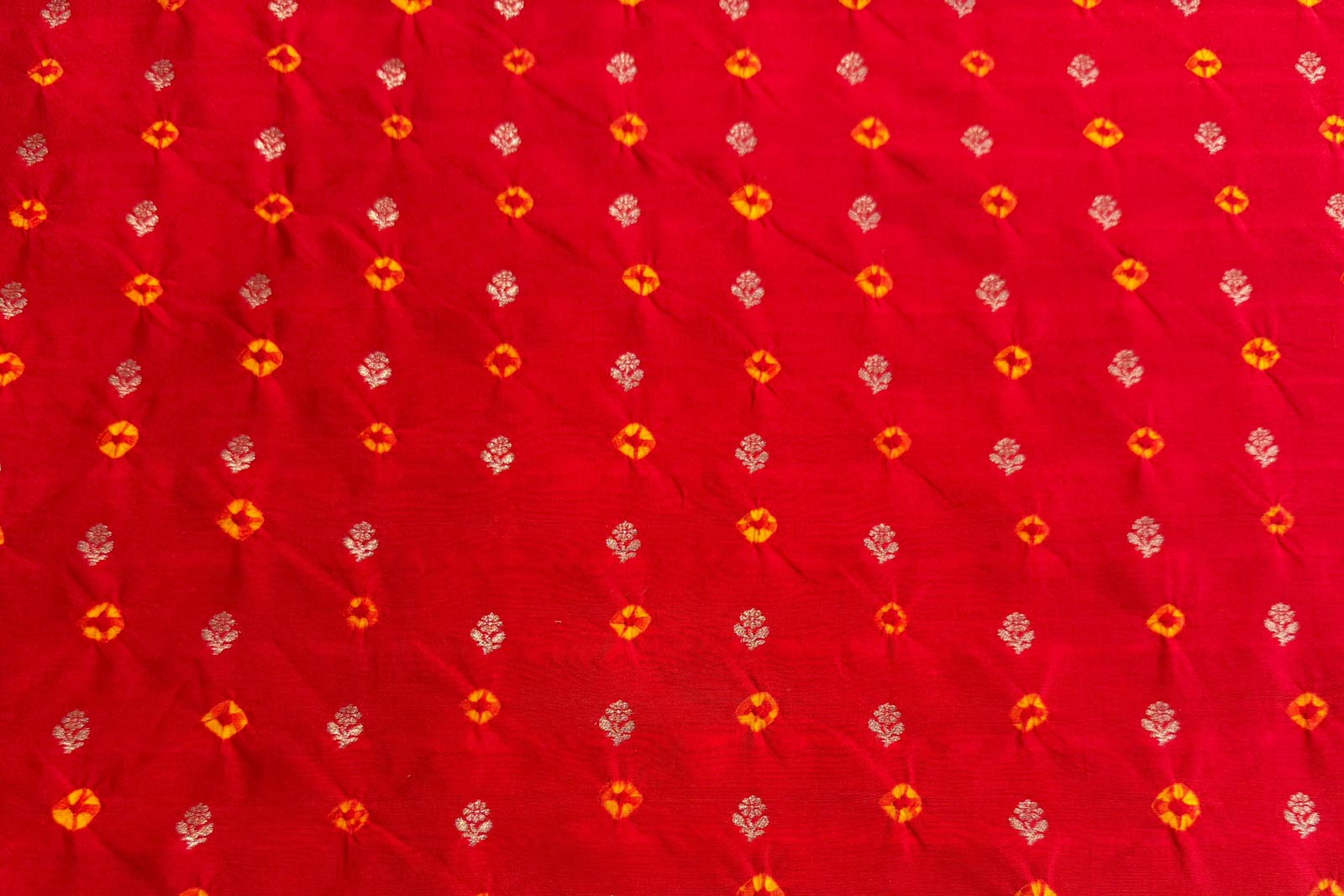 Red Handwoven Banarasi Chiniya Silk Fabric