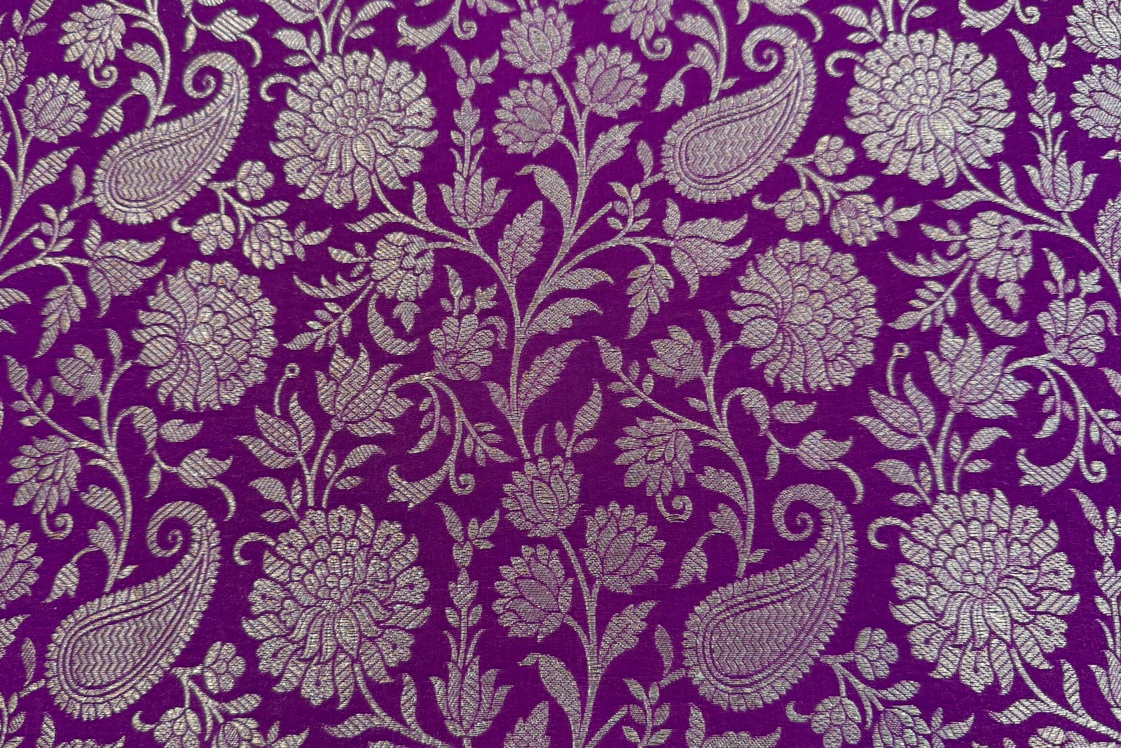 Magenta Pink Handwoven Banarasi Brocade Fabric