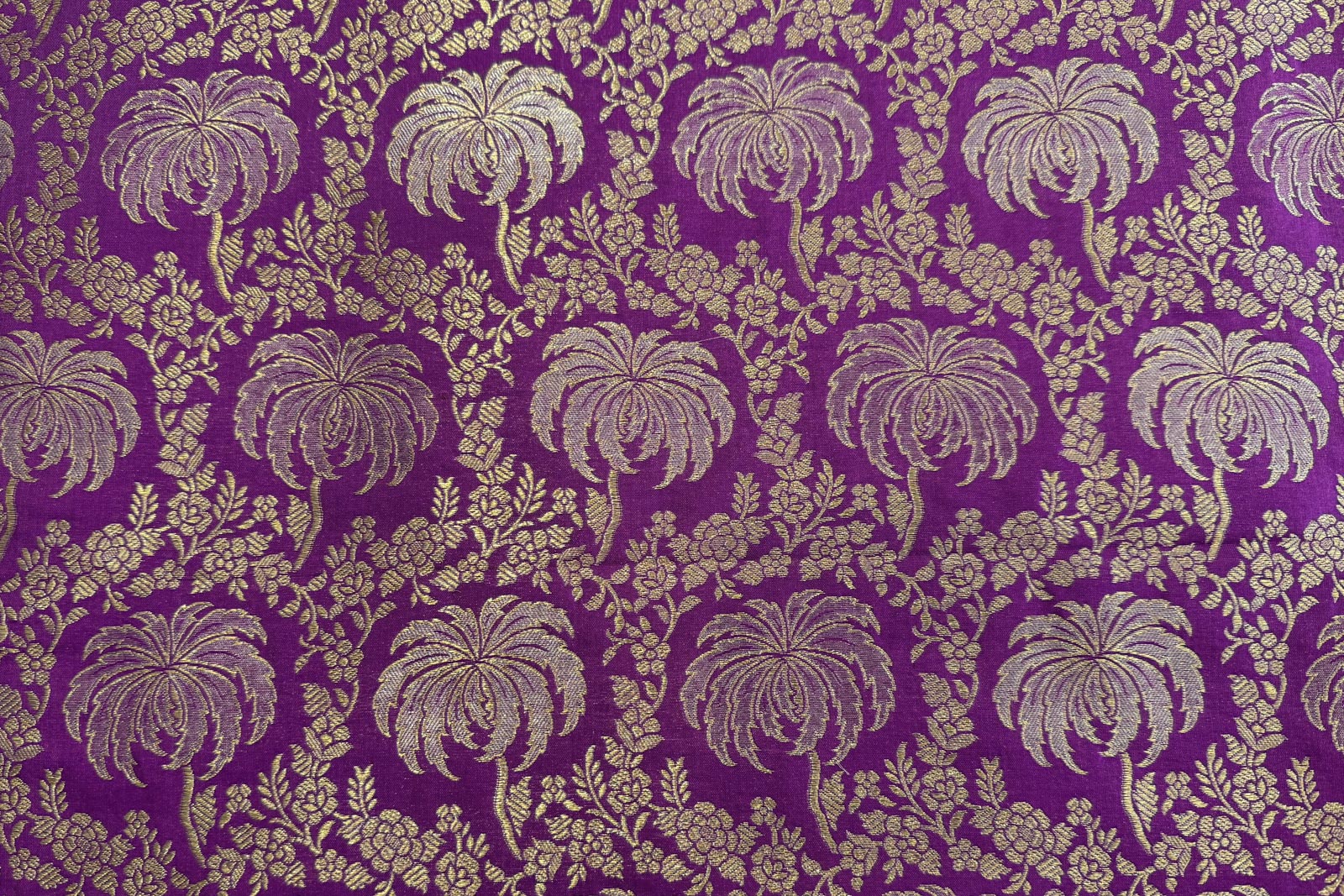 Magenta Pink Handwoven Banarasi Silk Fabric