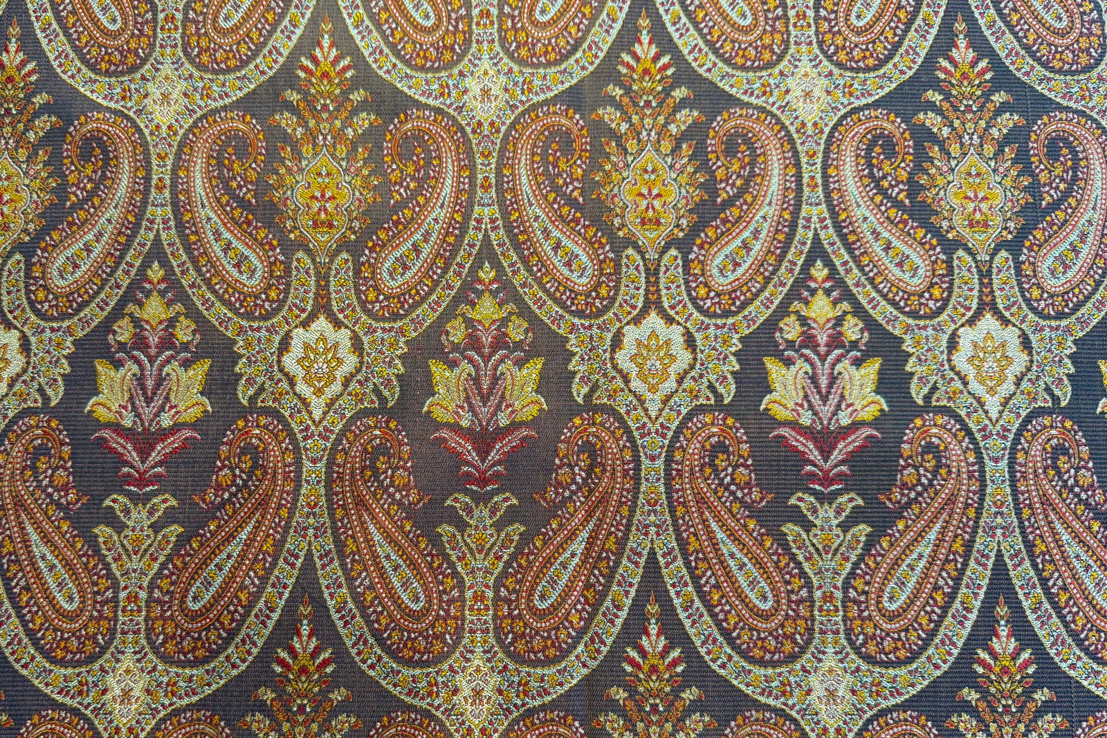 Brown Handwoven Tanchoi Silk Fabric