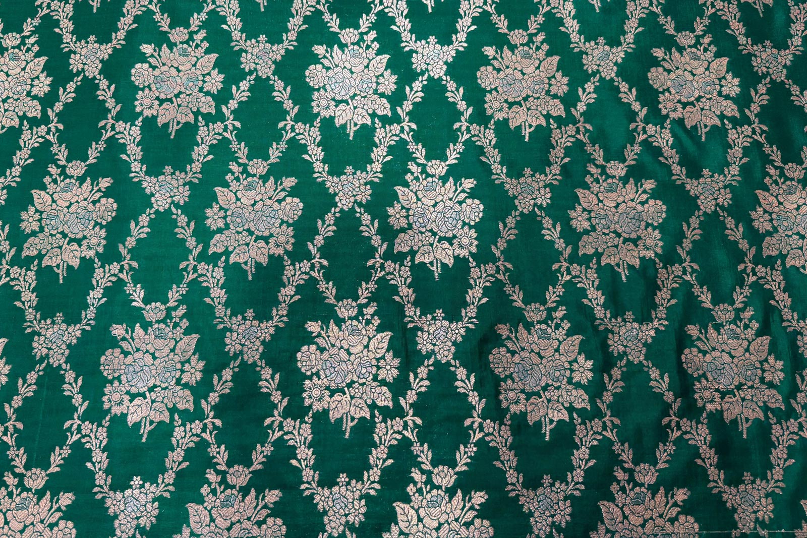 Green Handwoven Banarasi Silk Fabric