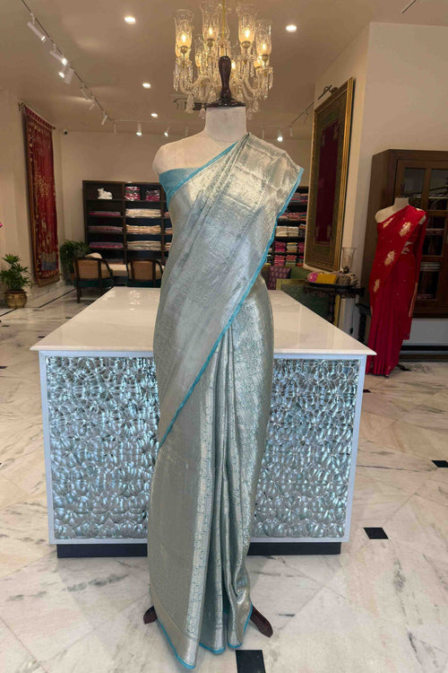 Blue Handwoven Banarasi Tissue Silk Saree