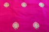 Pink Dual Tone Handwoven Banarasi Silk Fabric