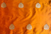 Orange Handwoven Banarasi Silk Fabric