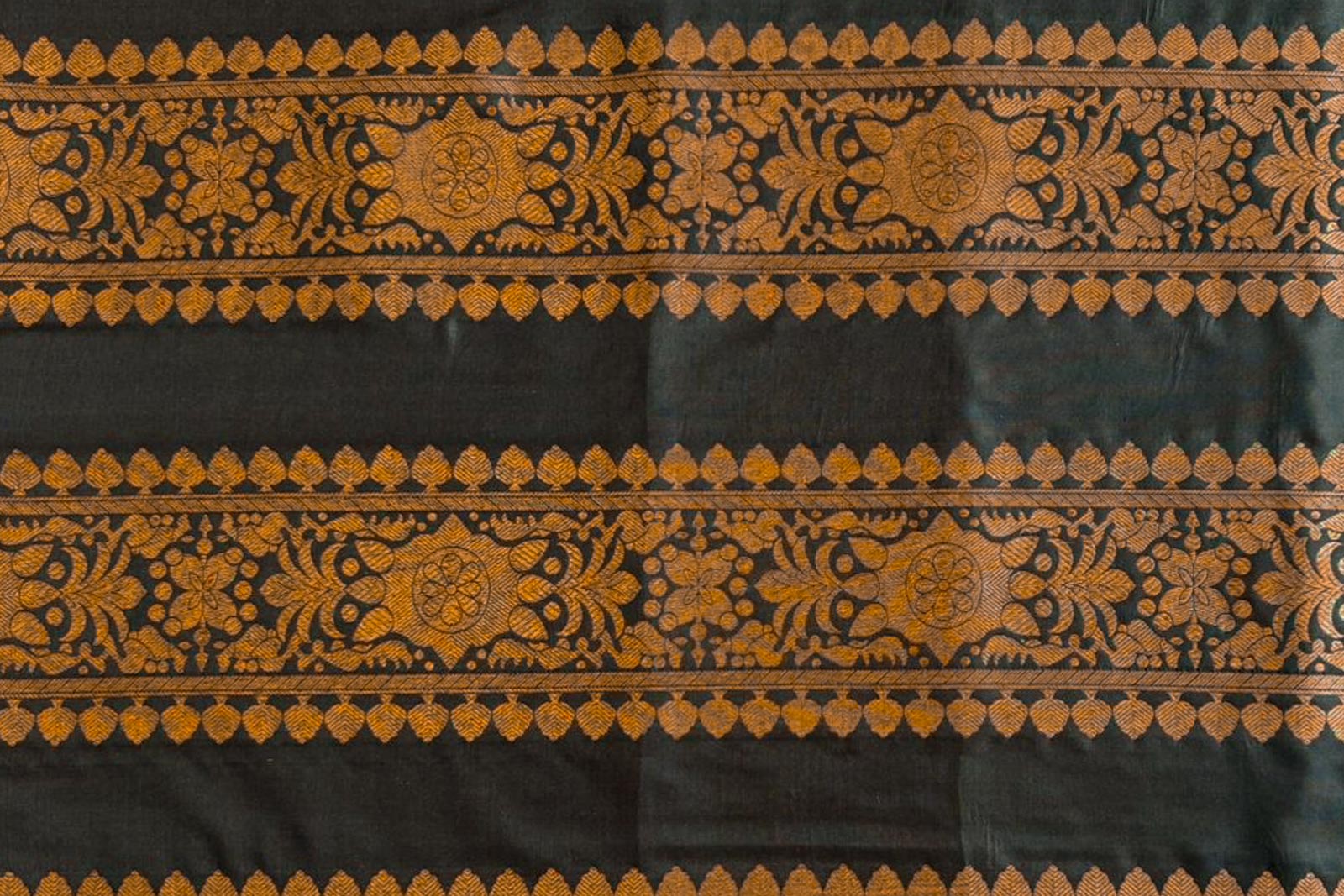 Black Handwoven Banarasi Silk Fabric