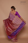 Purple Pink Handwoven Banarasi Jamawar Silk Saree