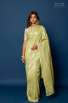 Pista Green Handwoven Banarasi Moonga Silk Saree