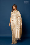 Light Grey Handwoven Banarasi Silk Saree