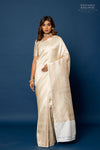 Off-White Handwoven Banarasi Silk Saree