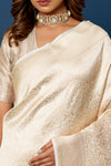Off-White Handwoven Banarasi Silk Saree