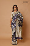 Midnight Blue Handwoven Banarasi Silk Saree