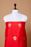 Red Handwoven Banarasi Silk Suit Piece