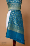 Peacock Blue Handwoven Banarasi Moonga Silk Dupatta