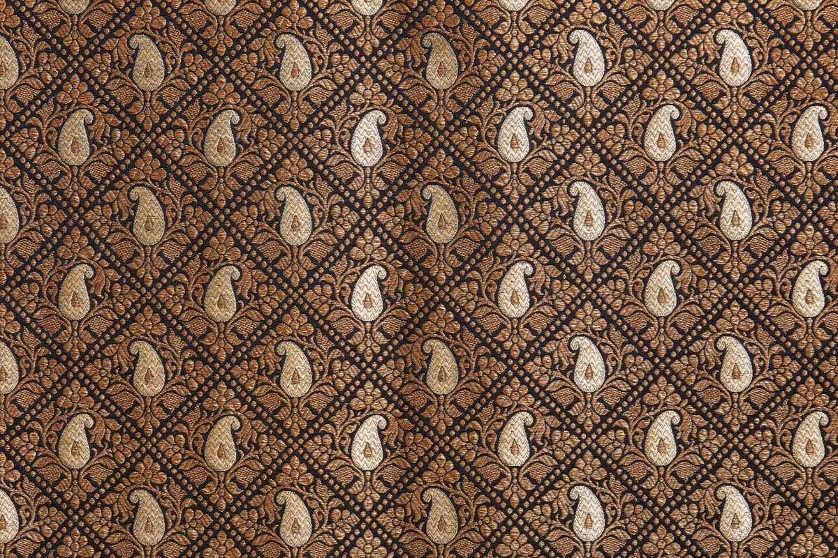 Midnight Blue Handwoven Banarasi Brocade Fabric