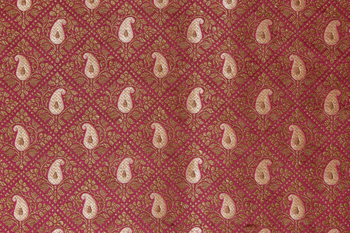 Pink Handwoven Banarasi Brocade Fabric