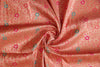 Peach Handwoven Banarasi Brocade Fabric