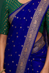 Royal Blue Handwoven Banarasi Crepe Silk Saree