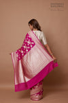 Rani Pink Handwoven Banarasi Moonga Silk Saree